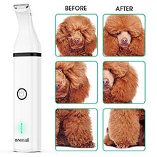 Load image into Gallery viewer, oneisall Dog Paw Clippers, Quiet Small Pet Paw Trimmer, Paw Shaver for Dogs, Cats, Paws, Eyes, Ears, Face, Body (White)