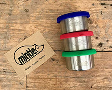 Load image into Gallery viewer, Mintie Mini Pot Set Leakproof Eco Reusable Stainless Steel Plastic-Free Snack Box Food Containers with BPA-Free Silicone Lids Perfect for Kids, Babies, Weaning, Packed Lunch, Camping