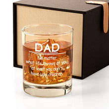 Load image into Gallery viewer, Funny Birthday Gifts for Dad from Daughter Son Kids, Dad No Matter What/Ugly Children Whiskey Glass Gift for Men Set, Novelty Father's Day Present Idea for Father, Bourbon Scotch Glass Gift