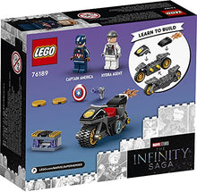 Load image into Gallery viewer, LEGO 76189 Marvel Captain America and Hydra Face-Off Building Set, Super Hero Toy for Kids Age 4 with Motorbike