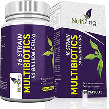 Load image into Gallery viewer, BioCultures Complex - 16 Live Strains with 50 Billion CFU Source Powder - Vegan Time Release Capsules - with Lactobacillus Acidophilus and Bifidobacterium - Made in UK by NutriZing