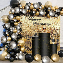Load image into Gallery viewer, Balloon Arch Kit, Black and Gold Balloons , 100 PCS Balloon Arch Garland Kit,Metal Balloons for Christmas Decorations Birthday Wedding Anniversary Party Graduation