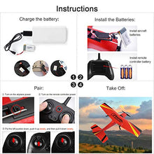 Load image into Gallery viewer, HAWK'S WORK RC Airplanes, 2 Channel RC Plane Ready to Fly, 2.4 GHz Remote Control Airplane, Easy to Fly RC Glider for Kids & Beginners (Red)