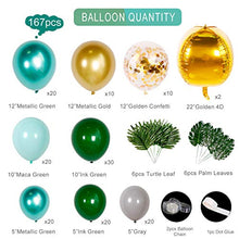 Load image into Gallery viewer, Jungle Safari Theme Party Supplies, 167Pcs Jungle Party Balloon Garland Kit with Palm Leaves, Green Balloons Arch Kit for Kids Boys Girls Birthday Party, Baby Shower, Safari Party Decorations Backdorp