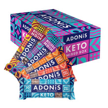 Load image into Gallery viewer, Adonis Keto Bars Mixed Box (20 Bars) | All 5 Flavours of High Protein Bars & Nut Bars | Vegan & Keto-Friendly | 100% Natural | Low Sugar, Calorie & Carb for Weight Loss | Ideal for Breakfast