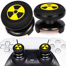 Load image into Gallery viewer, Playrealm FPS Thumbstick Extender & 3D Texture Rubber Silicone Grip Cover 2 Sets for PS5 Dualsenese & PS4 Controller (Radiation Black)