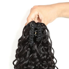 Load image into Gallery viewer, Ponytail Extensions Claw 28" Deep Wave Curly Clip Hairpiece One Piece A Jaw Long Pony Tails for Women Natural Black Human Hair