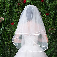 Load image into Gallery viewer, Amerson Bridal Veil Wedding Vails Women's Simple Short Wedding Veils for Brides with Comb for Brides Shower Bachelorette Hen do Night Party Chucky Costume Halloween Girls First Communion (White)