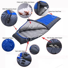 Load image into Gallery viewer, Outdoors Ultralight Rectangular Down Sleeping Bag for camping with Compression Sack (Blue)