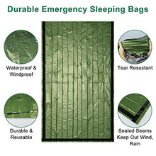 Load image into Gallery viewer, EEEKit Emergency Sleeping Bag,2Pack Lightweight Waterproof Survival Bivy Sack with Survival Whistle,Thermal Emergency Blankets Portable Mylar Survival Gear for Camping,Hiking,Outdoor Activities