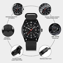 Load image into Gallery viewer, Mens Watches Military Watches for Men Military Army Watch Analogue Quartz Waterproof Wrist Watches for Men Date Display Nylon Tactical Field Sports Minimalist Watches