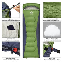 Load image into Gallery viewer, HEWOLF Adult Sleeping Bags 3 Season Envelope Camping Sleeping Bag Water Repellent Lightweight Rectangular Sleeping Bag for Outdoor Camping Trekking Hiking Fishing Green 1.6KG 10℃ to 15℃
