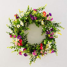 Load image into Gallery viewer, Yeenee Door Wreath, Artificial Flowers Wreath, Spring Summer All Seasons Floral Wreath, for Front Door Living Room Window Wall Garden Wedding Festival Decor(45cm)