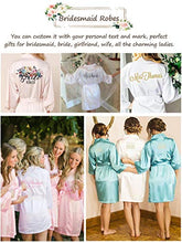 Load image into Gallery viewer, SIORO Womens Dressing Gown Silk Satin Robes for Womens Kimono Bridesmaid Bathobe for Wedding Party Short,Light Blue S