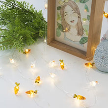 Load image into Gallery viewer, Vanthylit Set of 2 Easter Lights 3M 30 LED Easter Egg Chicken Bunny and Carrot Fairy Lights Batter Operated Decorative Lights for Bedroom Home Party Table Easter Decorations (Warm White)