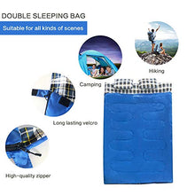 Load image into Gallery viewer, Double Sleeping Bag Cotton Flannel, Waterproof Outdoor Backing Sleeping Bag with 2 Pillow and Compression bag, Camping Envelope Sleeping Bag For Adults & Kids - Camping Gear Equipment, Traveling
