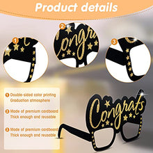 Load image into Gallery viewer, 36 Pieces Graduation Eyeglasses Decoration, Glitter Gold and Black Class of 2022 Photo Booth Props Frame Fancy Paper Eyeglasses for Congrats Grad Party Favors Supplies, 9 Styles