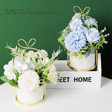 Load image into Gallery viewer, KIRIFLY Artificial Flowers Fake Peony Silk Hydrangea Flower with Vase Flower Décor Arrangements for Wedding Decoration Table Centerpieces(White with Vase Set)
