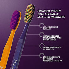 Load image into Gallery viewer, PRESIDENT Exclusive Medium Toothbrush -- Cleans and Removes Plaque, Tartar and Staining to Prevent Cavities -- 6 MIL (Purple/Multicolour)