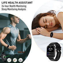 Load image into Gallery viewer, LEMFO Smart Watch, Fitness Tracker with Bluetooth Answer and Make Calls, Smart Watch for Men with Blood Pressure, Blood Oxygen and Sleep Monitor,1.69 inch Touch Screen, Step Counter Watch,Black