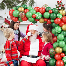 Load image into Gallery viewer, Christmas Balloon Arch Kit, Red Green Merry Christmas Balloons Garland Arch Kit, 90pcs Red Green Gold Latex Balloons Agate Balloons for Christmas Holiday New Year Birthday Party Decorations