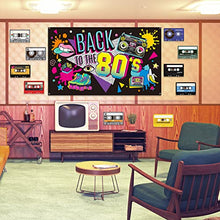 Load image into Gallery viewer, 80's Party Decorations Back to The 80's Banner 80's Backdrop Background Decoration for Photography Background 80's Party Supplies, 73 x 43 x 0.04 Inch
