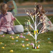 Load image into Gallery viewer, EAMBRITE White Twig Tree Lights Easter Tree with Bunnies Easter Decorations Gift for Kids (2ft/60cm)
