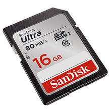 Load image into Gallery viewer, SanDisk Ultra SDHC Memory Card Up to 80 MB/s, Class 10, 16 GB, Black/Grey