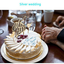 Load image into Gallery viewer, Wedding Cake Topper,KAKOO 1pcs Mr and Mrs Retro Wooden Cake Topper with 2pcs I DO & ME Too Love Birds for Wedding Valentine Anniversaries Cake Decoration