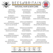 Load image into Gallery viewer, 99% Natural SHAMPOO - ALOE VERA, LAVENDER & MINT - 250ml by BEES of BRITAIN. No Sulfates, No Parabens. pH 5.5 Balanced for Sensitive Skin. We Donate 5% of our Profit to Help Save Bees & Pollinators.