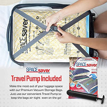 Load image into Gallery viewer, Spacesaver Premium Vacuum Storage Bags. 80% More Storage. Hand-Pump for Travel. Vacuum Sealer Bag with Double-Zip Seal and Triple Seal Turbo-Valve for Max Space Saving in a storage bag (Jumbo 6 Pack)