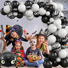 Load image into Gallery viewer, Halloween Balloons Arch Garland Kit Halloween Decorations 105pcs Black White Halloween Party Balloons Decoration for Indoor Outdoor Spider Foil Balloons Agate Latex Balloons Kids Party Supplies Set