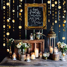 Load image into Gallery viewer, 52 Ft Gold Twinkle Little Star Party Garlands Kit Metallic Matt Gross Big Paper Circle Garland Bunting Banner Decoration for Birthday Baby Shower Wedding Graduation Ramadan Mubarak Eid Party Kids Room