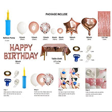 Load image into Gallery viewer, Balloon Arch Kit Rose Gold Birthday Party Decorations Garland Happy Birthday Banner White Transparent Confetti Balloons Pump Heart Foil Table Cloth Glue Dots (Rose Gold)