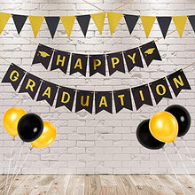 Load image into Gallery viewer, PartyWoo Graduation Balloons, 8 pcs Graduation Banner 2022, Pennant Banner, Graduation Decorations 2022, Black and Gold Graduation Balloons 2022, Graduation Party Supplies, Congrats Grad Decorations