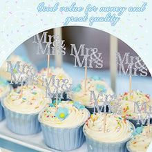 Load image into Gallery viewer, 11 Pieces Silver Glitter Mr Mrs Cake Topper Mr Mrs Cake Decoration Acrylic Wedding Cake Topper Wedding Cucpake Topper Bakeware Decorating Tools for Anniversary Valentine's Day Party Supplies