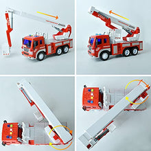 Load image into Gallery viewer, GizmoVine Kids Fire Engine Truck Toys with Lights and Sounds Extending Ladder 1:16 Friction Powered Cars Inertial Vehicles Educational Toy Gifts for 3+ Years Old Boys Girls Toddlers