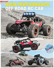 Load image into Gallery viewer, BEZGAR 17 Toy Grade 1:14 Scale Remote Control Car, 2WD High Speed 20 Km/h All Terrains Electric Toy Off Road RC Monster Vehicle Truck Crawler with Two Rechargeable Batteries for Boys Girls Kids&Adults