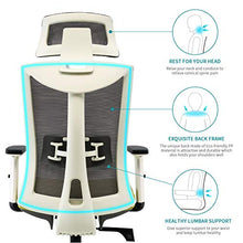 Load image into Gallery viewer, Amazon Brand - Umi Ergonomic Office Chair, Mesh Computer Chair with Adjustable Headrest, Lumbar Support, PU Armrests and Padded Seat Cushion, 360° Swivel Executive Chair for Home, Task, Office(Green)