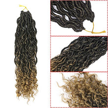 Load image into Gallery viewer, Beyond Beauty New Goddess Locs Crochet Hair 18 Inch 7 packs Pre Looped Curly Goddess Faux Locs Crochet Hair For Black Women Curly In Middle And Ends Synthetic Braiding Hair Extension(T27)