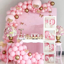 Load image into Gallery viewer, ALITREND Baby Shower Boxes Party Decoration, 4PCS Transparent Balloon Boxes Baby Block Decoration with Letter for Gender Reveal Party Boys Girls (White)