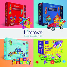 Load image into Gallery viewer, Limmys Magnetic Building Blocks – Unique Magnetic Tiles Construction Toys for Boys and Girls – STEM Educational Toy – Includes 74 Pieces and an Idea Booklet – Magnets for Kids with Magnetic shapes