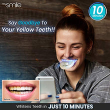 Load image into Gallery viewer, mysmile Activated Charcoal Teeth Whitening Kit - 6X Teeth Whitening Gel, LED Teeth Light & Gum Tray Mould - Safe & Easy Home Tooth Whitening - Natural Teeth Whitening Gel - Instant Stain Remover