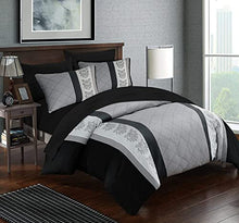 Load image into Gallery viewer, LAZZARO King Size Duvet Set, Non-Iron Kingsize Duvet Covers Bedding Sets, 3 Pcs with Zipper Closure + 2 Pillowcases 230 cm x 220cm Black/White/Grey