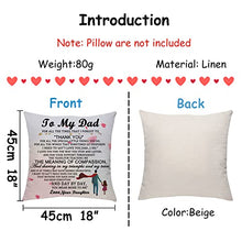 Load image into Gallery viewer, COEROW Dad Pillow Cover From Daughter And Son for Fathers Day Christmas Birthday Gift Home Decorative Pillow Cover for Sofa Bed Linen Cushion Covers to Daddy Papa Father (Dad Daughter)