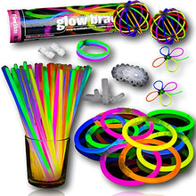 Load image into Gallery viewer, The Glowhouse 100 Premium Glow Sticks Mega Party Pack Kit 206PCS inc Connectors. Make Bracelets Necklaces Halos Balls Chains - UK Designed - Perfect for Kids and Adults