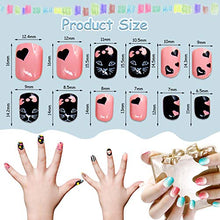 Load image into Gallery viewer, Kalolary 288 PCS Children False Nails, Cute False Nails Press on Pre-glue Full Cover Gradient Color Rainbow Pattern Short Nails with 2PCS Double-Side Glue Nail Stickers,Exquisite Gifts for Girls