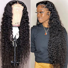 Load image into Gallery viewer, wigs 30 Inch Deep Wave Frontal Wig Transparent Lace 13x4 Curly Human Hair Wigs for Black Women 150% Density Water Wave Lace Front Wig Closure Bob for daily party