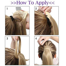 Load image into Gallery viewer, Silk-co 20" Ponytail Hair Extension Clip in/on Corn Wave Pony Tail Magic Paste Curly Synthetic Wrap Around Extension Hairpiece -Dark Brown