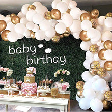 Load image into Gallery viewer, Balloon Arch Kit Garland,Aivatoba Balloons Gold White Confetti Balloons Matellic Latex Helium Ballons Decoration for Baby Shower, Girls Wedding Children Birthday Party Decoration